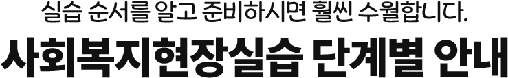 사회복지현장실습 단계별 안내