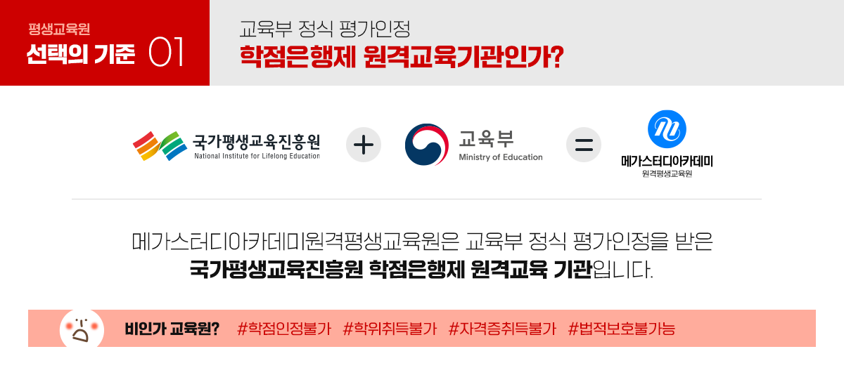 교육부 정식 평가인정 학점은행제 원격교육기관인가?