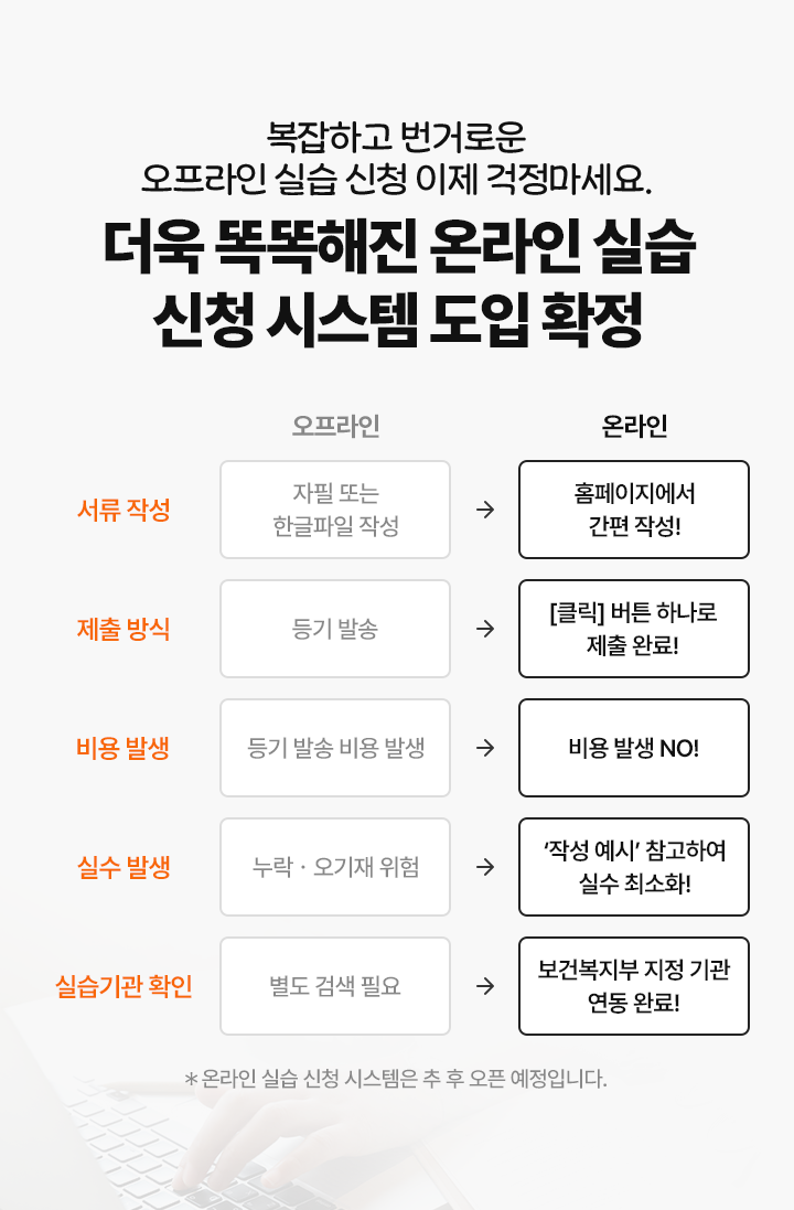 온라인 실습 신청 시스템 도입 확정